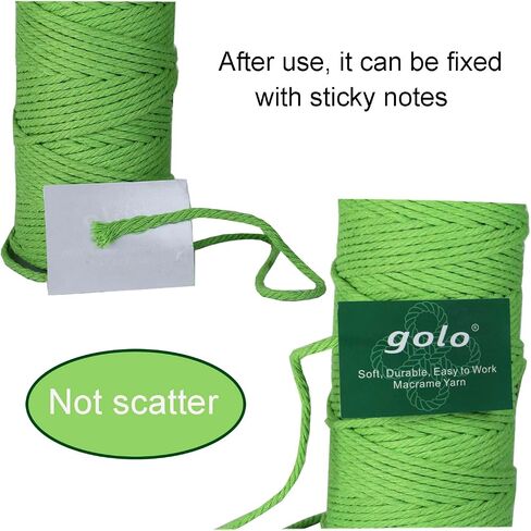 golo Cotton Cord Macrame Yarn 1mm x 109yards Macrame Cord Cotton Craft Cord for Wall Hanging, Plant Hangers, Crafts, Knitting in Saudi Arabia