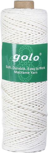 golo Cotton Cord Macrame Yarn 1mm x 109yards Macrame Cord Cotton Craft Cord for Wall Hanging, Plant Hangers, Crafts, Knitting in Saudi Arabia