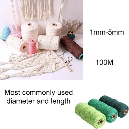 golo Cotton Cord Macrame Yarn 1mm x 109yards Macrame Cord Cotton Craft Cord for Wall Hanging, Plant Hangers, Crafts, Knitting in Saudi Arabia