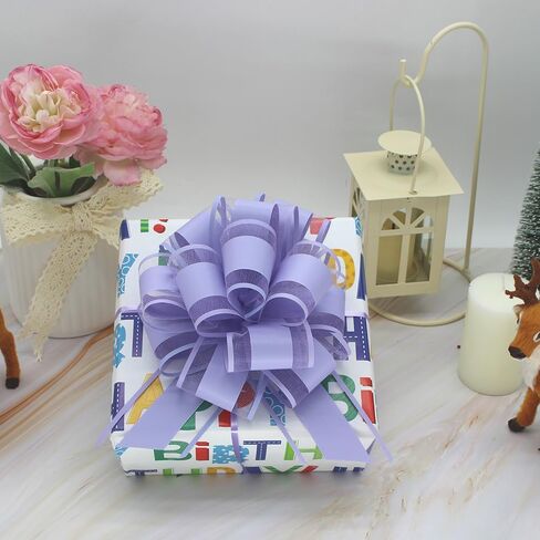 10 Pieces Large Pull Bows, 6 inches Bow for Gift Wrapping, Basket Decoration, Party, Birthday Gift, Wedding Ribbon Bow, Valentine's Day Gift Decoration (Orange-Pink) in Kuwait