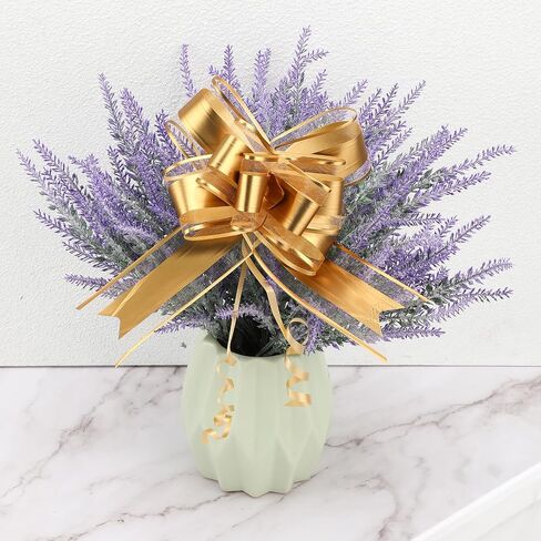 20 PCS Pull Bows for Presents Large Snow Gift Bows with Tulle & Gold Line Light Pink Pull Bows for Presents Package,Gift Baskets,Christmas,Wedding Gift Decoration in Saudi Arabia