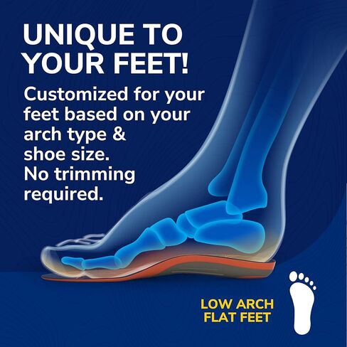 Dr. Scholl’s Custom Fit Orthotics Full Length Insert, CF 650, Customized for Your Foot & Arch, Immediate All-Day Pain Relief, Lower Back, Knee, Plantar Fascia, Heel, Insoles Fit Men & Womens Shoes in Saudi Arabia