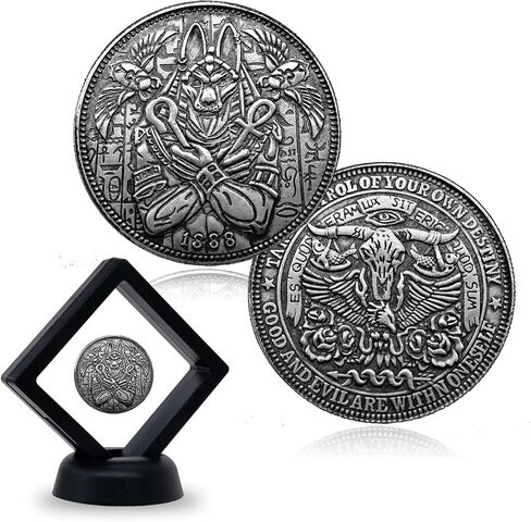 Morgan Hobo Coin Silver Plating on Copper Coins Replicas with Elegant Coin Display Case (Skull Pirate) in Saudi Arabia