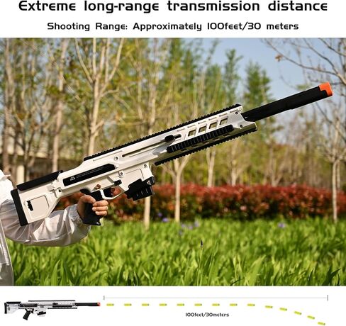 Zhenweiqi Baize Series Soft Foam Dart Blaster, Half Dart Blasterfor Adults, Teens (Ages 14+) with Magazine & 20 Half-Length Darts, Toy Pistol Blaster 100 ft Range (White) in Kuwait