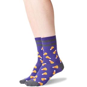 HOTSOX Womens Candy Corn Socks 1 Pair, Purple, Womens 9-11