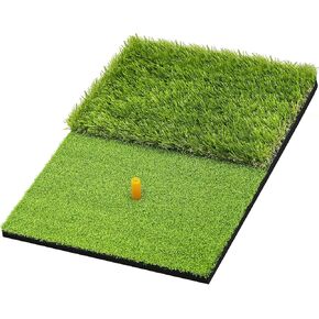SAPLIZE Upgraded Heavy-Duty Golf Hitting Mat, 23" x 16" Foldable 2-in-1 Golf Practice Mat with 2 Random Pattern Golf Ball Markers Hat Clips, Ideal for Indoor & Outdoor Hitting and Chipping Training