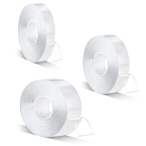 ELANE 3 Rolls Nano Tape Double Sided Heavy Duty,Clear Double Sided Tape Heavy Duty Outdoor,Double Sided Tape Heavy Duty for Wall Hanging（9.85FT/Roll）