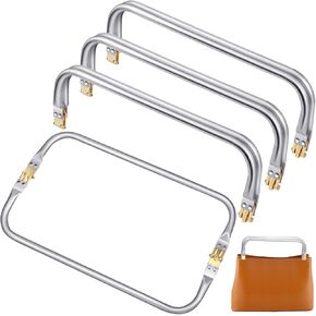 MorningRo 4 Pcs 12" Purse Frame Rectangle Lock Frame Kiss Lock Clasp Bag Frame Hardware Replacements Purse Closure Purse Making Hardware with Frame Kiss Lock for Purse Making Sewing Bag Clutch Crafts