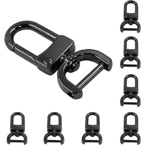 BokWin 8 Pcs Swivel Clasp Snap Hook 3/4 Inch Swivel Kobster Claw Clasp D Ring Detachable Snap Hook with Screwdriver for Purse Bag Leather(Silver)