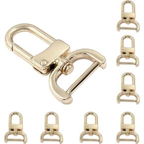 BokWin 8 Pcs Swivel Clasp Snap Hook 3/4 Inch Swivel Kobster Claw Clasp D Ring Detachable Snap Hook with Screwdriver for Purse Bag Leather(Silver)