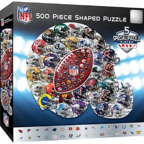 MasterPieces 500 Piece Sports Jigsaw Puzzle for Adults - NFL Helmet Shaped Puzzle - 25"x22"
