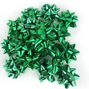 Mini Green Metallic Gift Bows,Gift Wrap Bows -Christmas Ribbon Gift Bows 1-1/4" Inch(20 Pack)