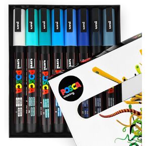Uni-ball POSCA - PC-3M Art Paint Markers - Set of 8 - In Gift Box - Ocean Tones