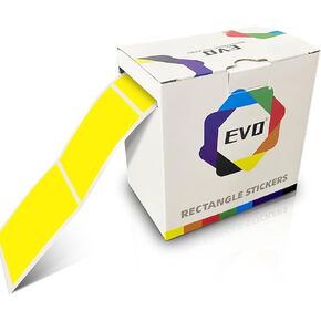 Yellow Rectangle Sticker Labels 3×2 Inch Vinyl Stickers Color Coding Name Tags Roll Removable Waterproof 300 per Dispenser Box
