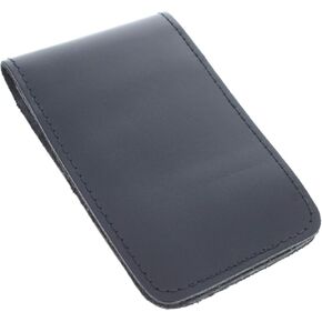 Minimalist Leather Memo Pad Notepad Holder Police Gear, Smooth Black, 3x5 inch