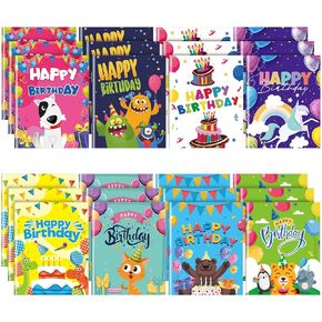 Eaasty 24 Pcs Birthday Gifts for Students from Teacher Bulk Happy Birthday Notebook Journal Small Birthday Notepads for Kids Classroom Reward Prize Birthday Party Favors, 3.9 x 3.1 Inch(Bright)