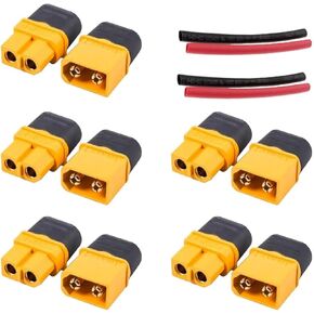 5 Pairs Amass MT60 Plug 3-Pole 3.5mm Bullet Connectors Set RC Motor Plug Connector for RC ESC to Motor with Housing for RC Lipo