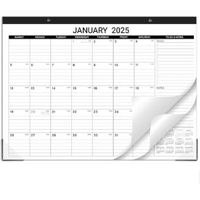 2025 Desk Calendar - Large Desk Calendar 2025, 17" x 22", Jan. 2025 - Dec. 2025, Large Ruled Blocks, 2025 Calendar, Holidays, Tear Off Design, 2 Corner Protectors & 2 Hanging Hooks