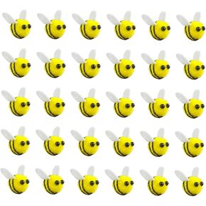60 PCS Wool Felt Bees Felt for Crafts Mini Bee Plush Decor for Tiered Tray Decoration Party Favors DIY Craft Jewelry Accessory