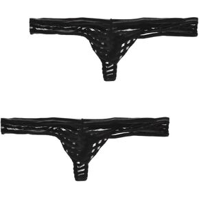 Men's Sexy Bikini Underwear Ice Silk Thong Underwear Bulge Pouch G-String Low Rise Underpants