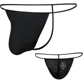 Men’s Thongs Underwear, Sexy Adjustable String Underwear, Stretchy Recover Breathable, Soft, Enhanced Pouch