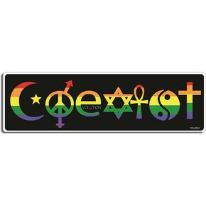 Gear Tatz - Rainbow Coexist - Bumper Sticker - 3 X 10 inches - Professionally Made in The USA - Vinyl Decal