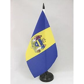 Philadelphia Table Flag 5'' x 8'' - Philadelphia city - Pennsylvania Desk Flag 21 x 14 cm - Black plastic stick and base - AZ FLAG