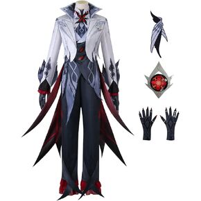 زي Arlecchino Knave التأثيري، بدلة Fatui Servant الكاملة مع ملحقات لزي حفلات الهالوين وعيد الميلاد in Kuwait