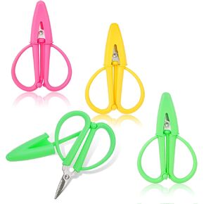 3Pieces Mini Scissors, Tiny Small Scissors with Cover, Travel Scissor Thread Scissors Back to School Sewing Portable Snips for Women Girls Embroidery Fabric Crafts, 3 Colors