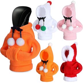 4 قطع عيد الميلاد والعتاد التحول المقبض هوديي العالمي سيارة التحول المقبض هوديي الشتاء الدافئ هوديي سيارة والعتاد التحول غطاء مضحك والعتاد التحول المقبض قميص سترة للسيارات الداخلية اكسسوارات الزينة in Kuwait