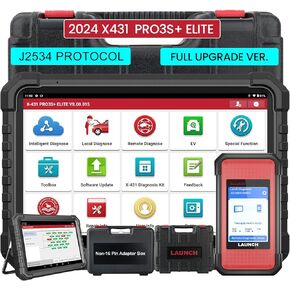 LAUNCH X431 PRO3S+ Elite, 2024 All-in-One Bidirectional Scan Tool with J2534,HD Trucks Scan, OEM Topology Map, 50+Service,Online Coding Full System Scanner, CANFD DOIP, FCA SGW, 2 Yrs Update