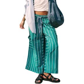 Bankeng Women Drawstring Striped Pants Loose Wide Leg Lounge Pants Casual Palazzo Pants Trousers with Pockets