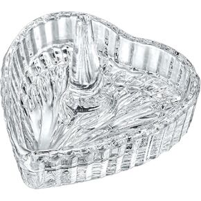 kanpura Crystal Pink Ring Holder Heart Shaped Ring Holder Dish, Jewelry Trinket Tray Wedding Birthday Gift for Women Girls