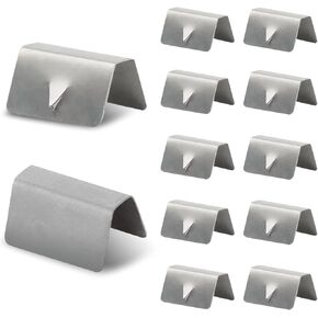 12 PCS Car Side Window Rain Deflector, 0.59In x 0.41In x 0.78In Waterproof Durable Metal Vehicle Fix Clip, Automotive Windshield Retainer, Compatible with HEKO G3 SNED (Silver)
