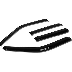 DNA Motoring WVS-T2-0145 Vent Window Visor Deflector Rain/Sun Guard, Dark Smoke, 4 Piece