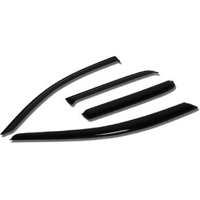 DNA MOTORING WVS-T2-0097 Window Visor/Wind Deflector Vent Rain Guard (4pcs, Dark Smoke), 1 Pack