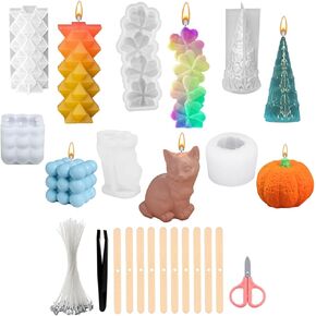 6Pcs Silicone Candle Molds Set, Flower Resin Mold,3D Silicone Mold for Candle Making, Soaps Making, DIY Scented Candle Making, Resin Craft Creating Art Supplies
