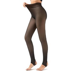 Laeyzuo Women's High Waisted Fleece Lined Leggings Pants Winter Elastic Warm Thick Tights