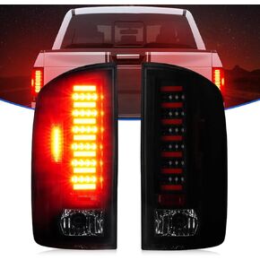 LED Tail Light + 3rd Brake Light Kit Fit for Dodge Ram 1500 2002-2006 / Fit for Dodge Ram 2500 3500 2003-2006 Rear Brake Cargo Lamp Taillight Assembly, Black Housing Smoke Lens