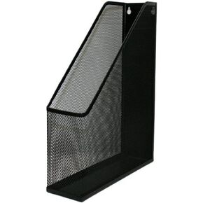 YBM Home Silver Mesh Steel Magazine Rack, Extra Wide Wall mount Hanging Desktop Letter File Holder 12 in. H 10 in. L 4.5 in. W