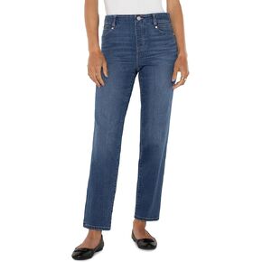 Liverpool Women's Gia Glider Pull-on Mid-Rise Slim Dual Fx Denim