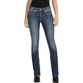 Silver Jeans Co. Women's Elyse Mid Rise Comfort Fit Slim Bootcut Jeans