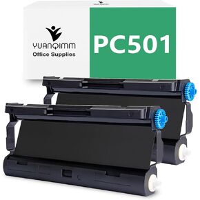 2-Pack PC-501 PC 501 Compatible with Brother PC501 Fax Cartridge Black Replacement for Brother FAX 575 FAX 878 Ribbon Printer