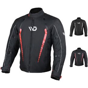 WD Emperor Men's Cordura Motorcycle Jacket (Black, X-Large), All Season, CE Approved Armor