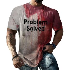Problem Solved Bloody Shirt, Unisex I'm Fine T Shirt, Im Fine Halloween Blood Horror Clothes, Men Women Horror