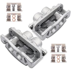 2PCS Front Disc Brake Caliper Assembly w/Bracket Compatible for Chevy Avalanche Silverado 1500 Suburban Tahoe Express/GMC Sierra 1500 Yukon XL/Cadillac Escalade ESV EXT 18-B4918A 18-B4919A