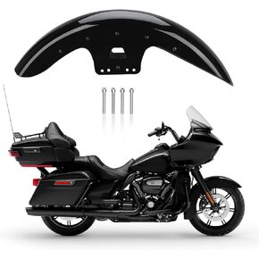 19" Metal Wrap Front Fender for Harley Touring Road King Road Glide Street Glide Electra Glide (Vivid Black)