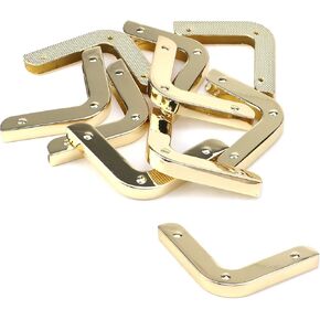 10 PCS Metal Gold Handbag Hollow Corner Protector, Purse Edge Protector, Decorative Buckle Handbags Clip with Screws for DIY Making