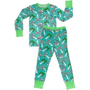 Jawlly Two Piece Christmas Pajama Set for Toddlers, made with Viscose from Bamboo and Spandex