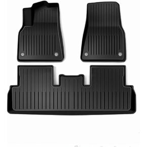 Floor Mats for Tesla Model 3 2021-2023 Custom Fit All Weather Durabel TPE Cargo Liner Accessories (Not for New 2024 Model 3) Full Set car mats (6pcs) (Model 3 Floor mats (3-Set))